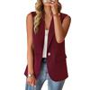 Women's Sleeveless Waistcoat Vest, Light Gray, Multiple Colors, Casual Office Wear