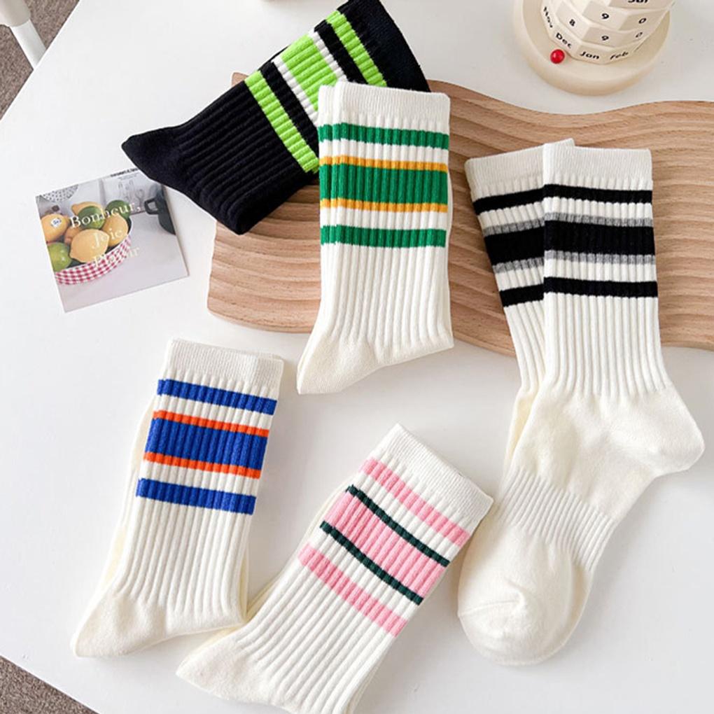 

5 pairs of women s casual colored striped socks