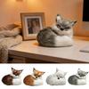 Simulated Fox Model Realistic Artificial Fur Sleeping Fox Figurine Mini Animal Statue Home Office