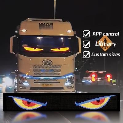 Led Eyes For Truck Led Matrix Panel RGB LED Car Panel DIY Programmable Bluetooth App Control Scrolling Light