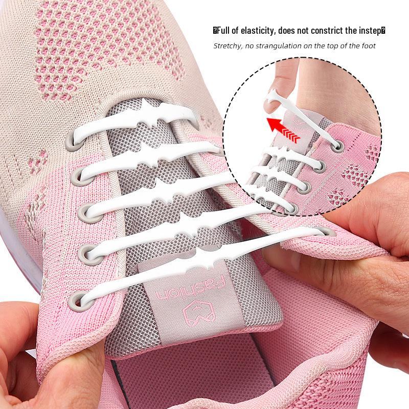 Lazy Person No-Tie Elastic Shoelaces - 16 Pack Trendy Casual Sports Laces, No Wash Needed, In Stock