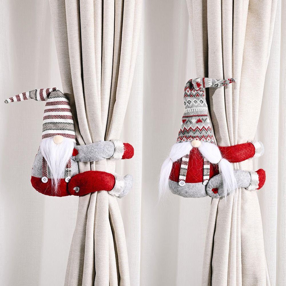 Hanging Forest Old Man Curtain Buckle Reusable Santa Curtain Fastener  Christmas Gift