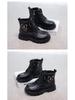 Autumn/Winter 2025 Girls' Leather British Style Non-slip Martin Boots for Kids - Princess Design
