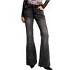 Women's Mid- Stretch Jeans Fashion Straight Leg Denim Pants With Pockets