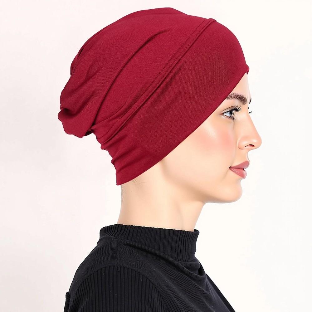 Soft Modal Hijab Caps Elastic Cancer Chemo Hat New Islamic Headband  Women Headwear