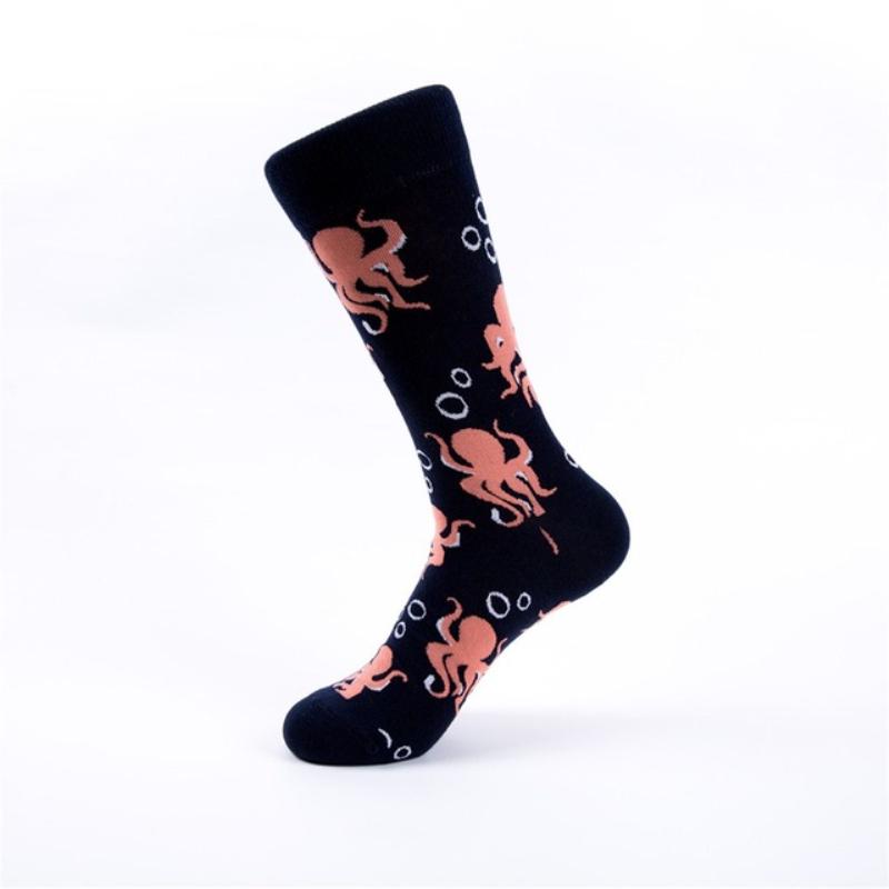Dark Color Animal Pattern Long Cotton Socks Casual Colorful Breathable Fashion Spring Socks Women