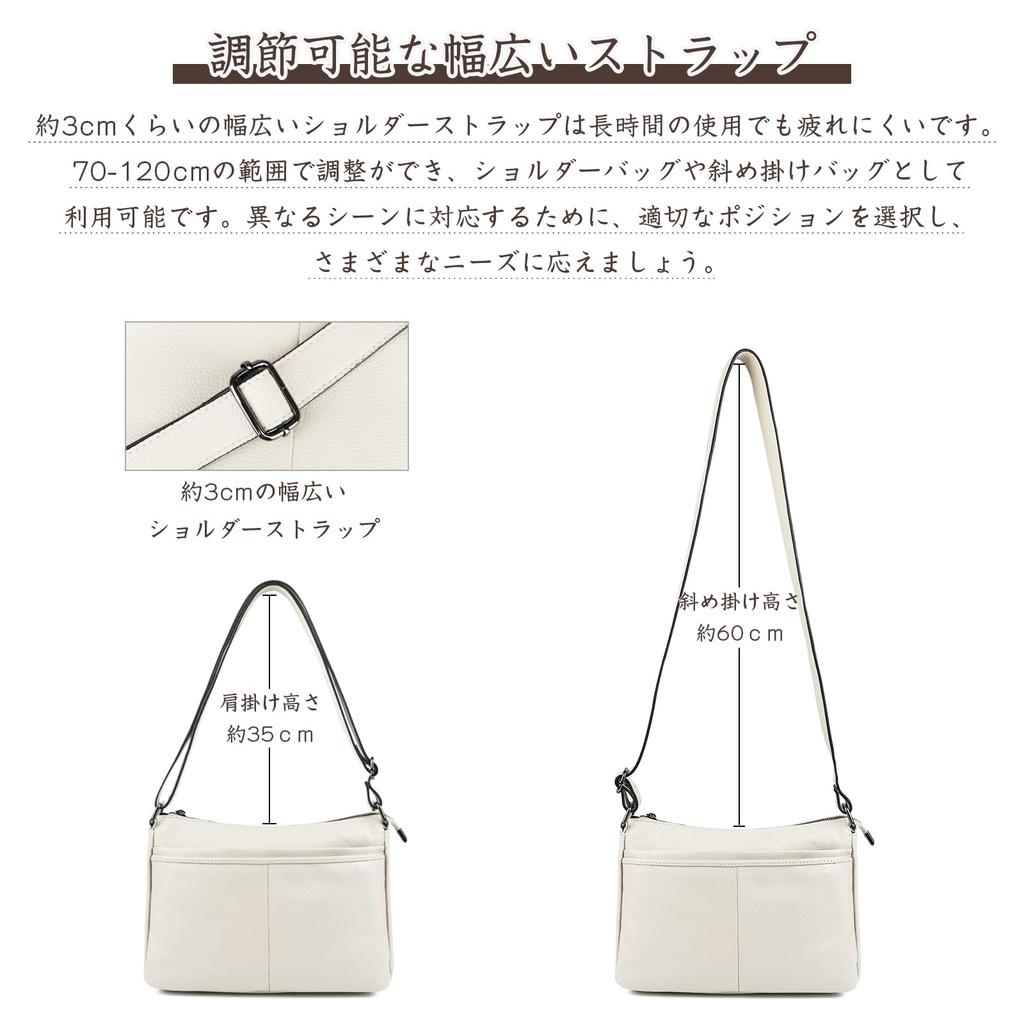 MFFOR Genuine Leather Shoulder Bag with Multiple Large Soft and Perfect for Casual Simple and Stylish Women's Pockets, Capacity, Lightweight,