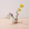 Marui Seito Shigaraki Ware Hechimon Ceramic Flower Vase, Mini, Approx. 11cm, White Glaze, Waterfowl Design, Made in Japan, MR-M221