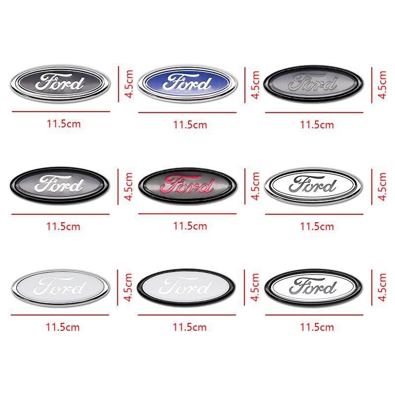 11.5x4.5cm 3D ABS Front Hood Rear Trunk Badge Emblem For Ford Fiesta Focus Mondeo Mustang Ranger Kuga Edge Auto Tuning Accessory