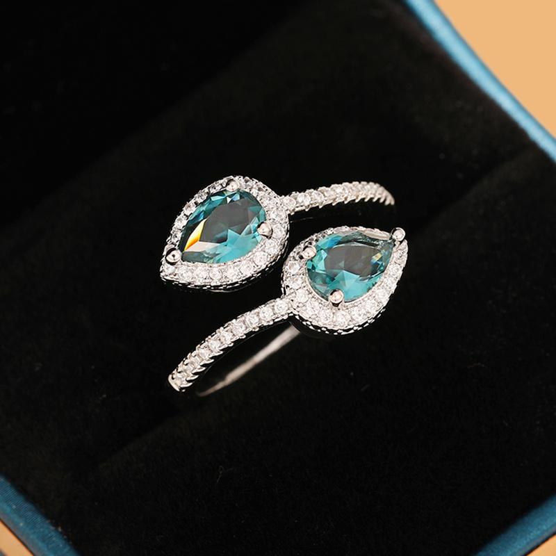 Huitan Stylish Bright Zirconia Adjustable Ring Women Engagement Accessories with Fashion Design Delicate Female Finger Jewelry