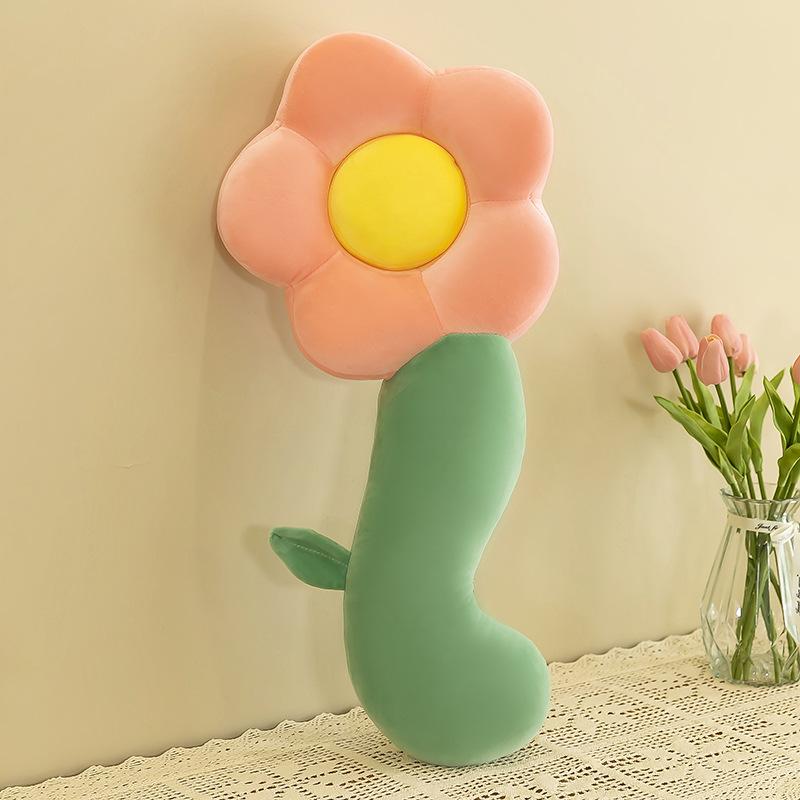 80cm Cartoon Plush Stuffed Flower Cute Children's Pillow Long Pillow Birthday Gift Kawaii Home Decoration Pendant Cushion