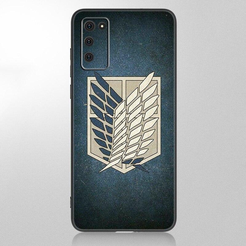 Husa Anime atac pe Titan pentru Samsung Galaxy A12 A02S A22 A32 A52 A72 A71 A51 A41 A31 A21 A11 A50 A70 A10S A20S Husa neagra