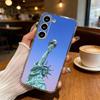 Statue Freiheitsstatue Amerika USA Flagge Handyhülle Für Samsung S25,S24,S21,S22,S23,S30,Ultra,S20,Plus,Fe,Lite Transparentes Cover