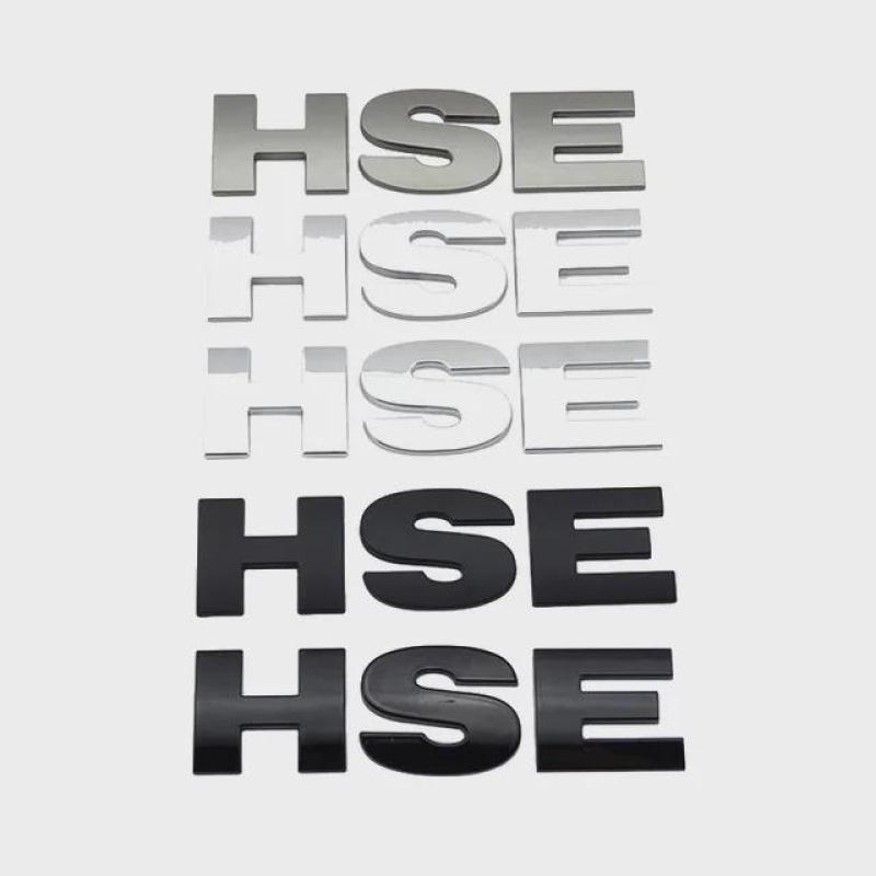 ABS HSE V6 V8 Logo-Buchstaben Kofferraum-Abzeichen-Emblem Autoaufkleber Auto Heckklappenaufkleber für Lan-dRover R-angeRover Di-scovery Defen-der Velar LR4 LR2 LR3 SV