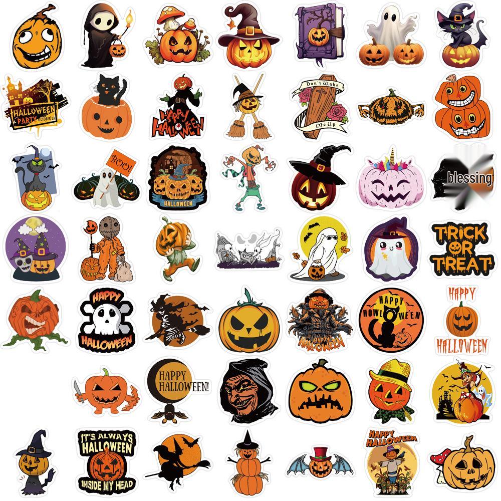 13-Piece Halloween Waterproof DIY Graffiti Stickers for Luggage and Computers