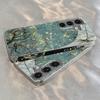 Apricot blue background pattern glass phone case suitable for Samsung Galaxy S26 S25 S24 S22 S21 S20 FE/Ultra/Plus5G anti drop