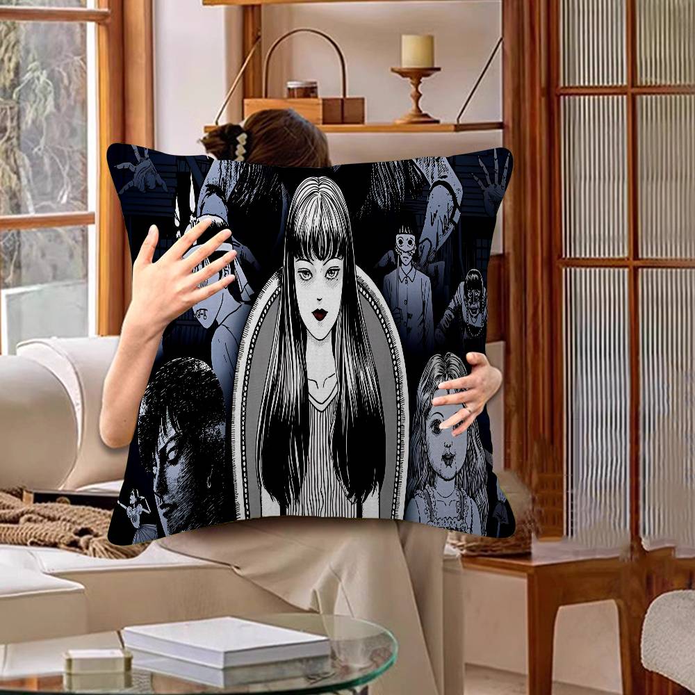 Japanese Junji Ito Tomie Pillow Gift Home Office Decoration Bedroom Sofa Car Cushion Cover Case 45X45
