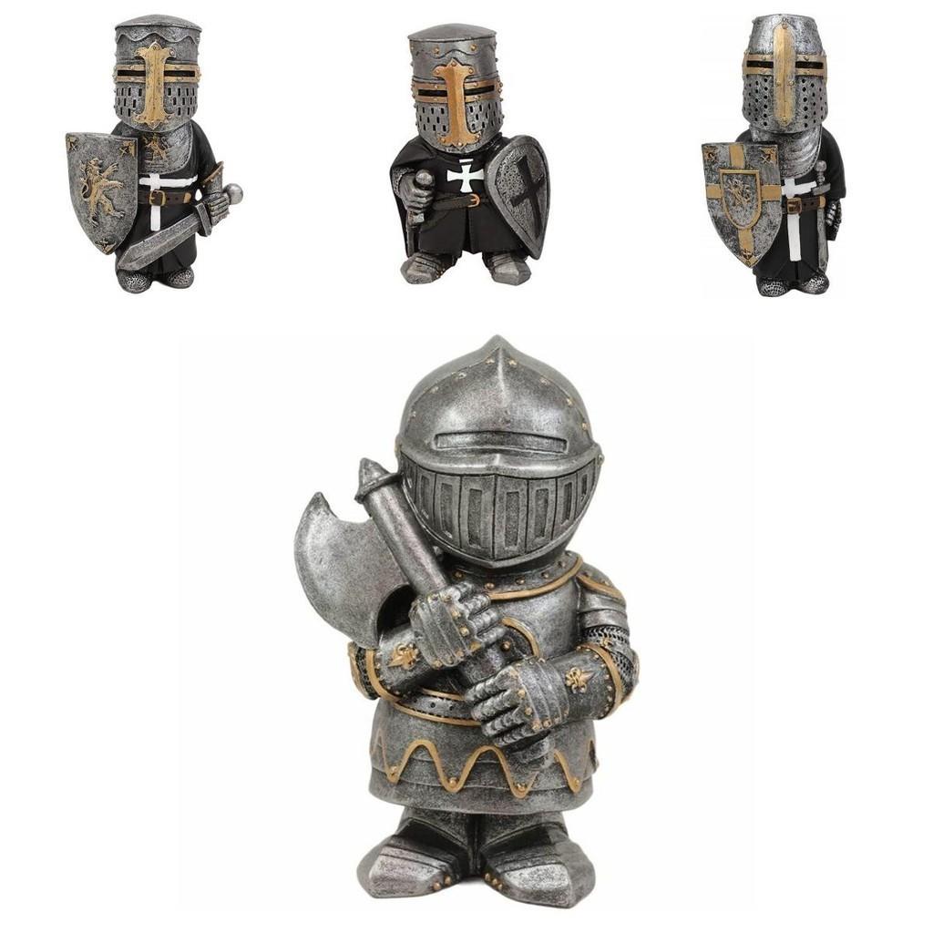Medieval War Resin Crafts Miniature Gnome Knight Sculpture Decorative Figurine For Home And Garden Display