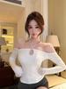 Spicy Girl Sexy One-Shoulder Halter Long-Sleeve Top - Flattering Autumn/Winter Women's Base Layer