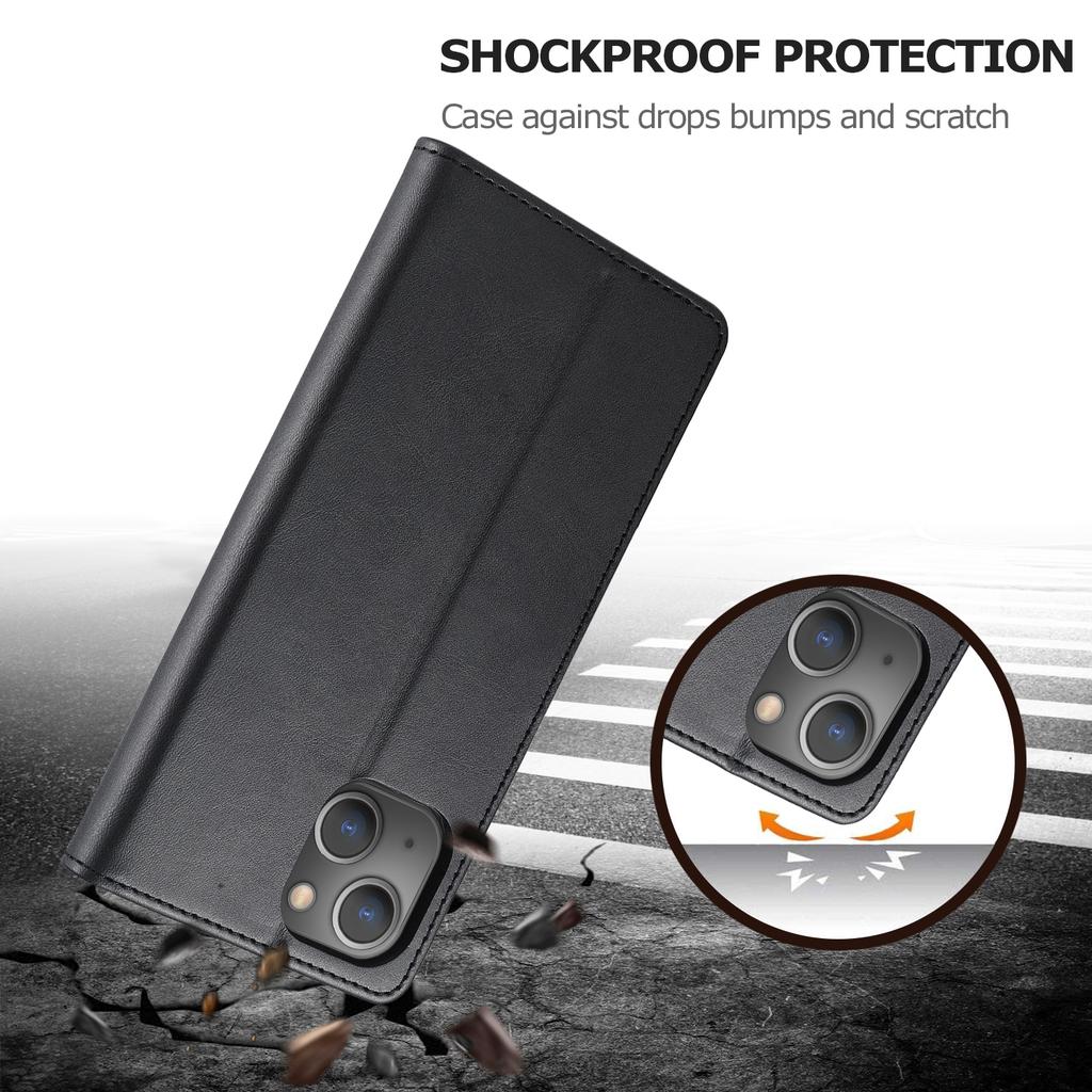 LC.IMEEKE Wallet Case for iPhone 15 Plus,Anti-scratch PU Leather Calf Texture Stand Flip Cover