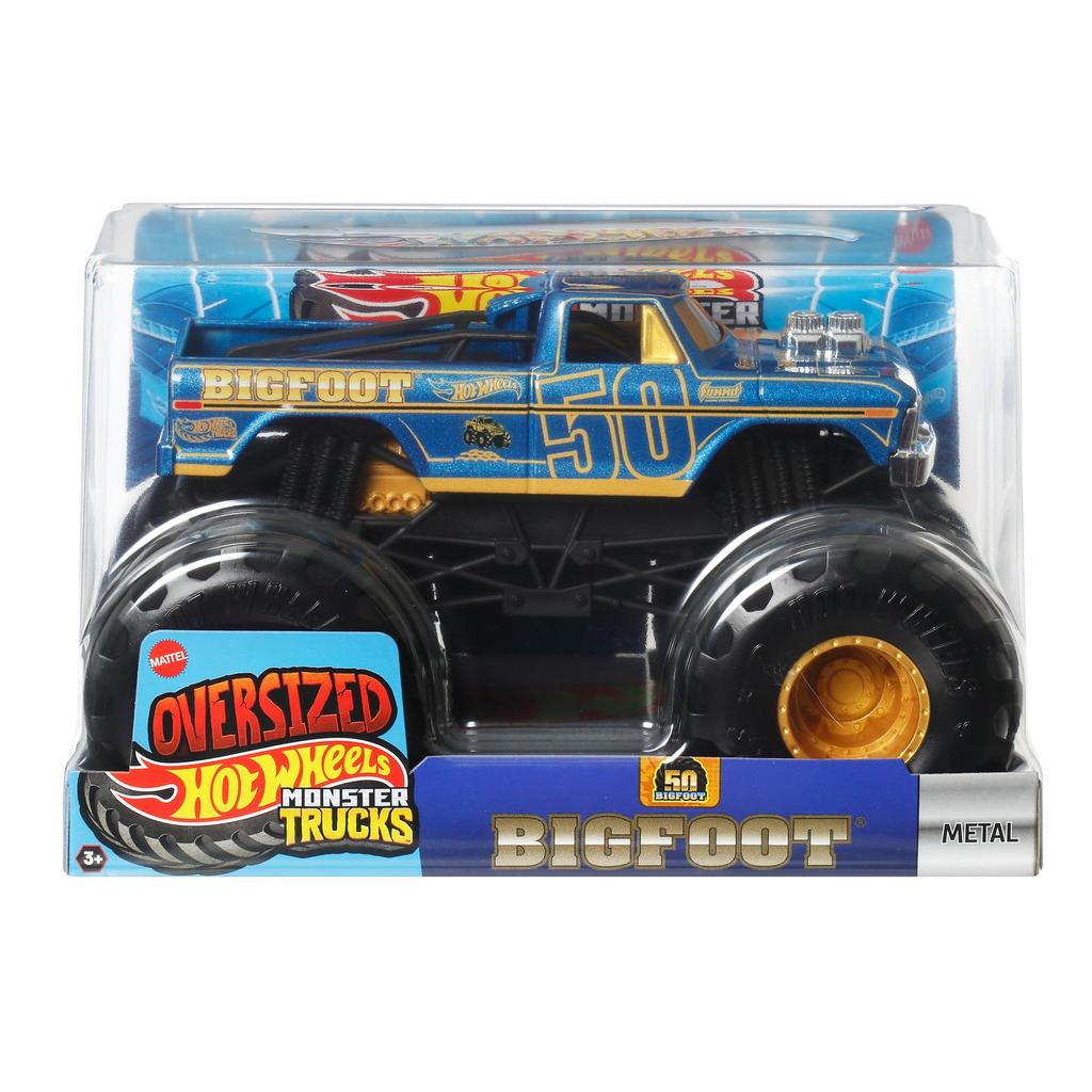 Hot Wheels Bigfoot Monster Fahrzeug Alter 3 und JCC91 (50. Jahrestag) LKW, 124er Maßstab, Modell, Hoch, Blau,