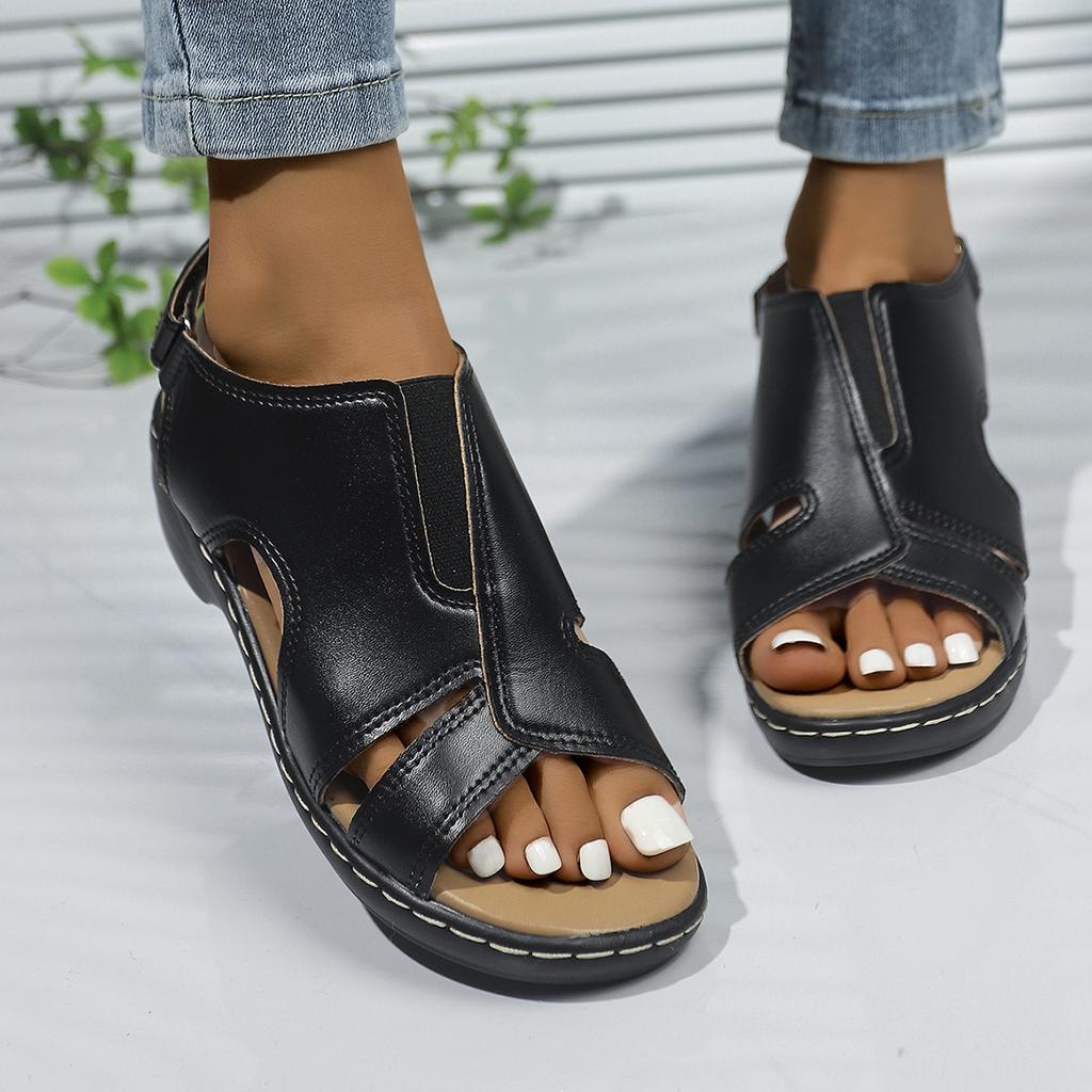 Fashion Wedge Fashion Womens Shoes 2025 Female Sandal Large Size Open Toe Platform Comfort Girls Low New Beige Summer