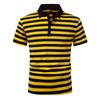 Summer Men's Classic Striped Polo Shirts Short Sleeve Breathable Casual T-Shirt Contrast Color Lapel Collar Streetwear Basic Top