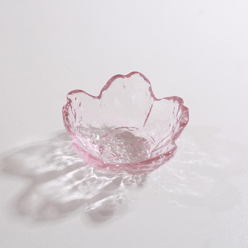 

Маленькая стеклянная тарелка в скандинавском стиле с золотой инкрустацией, стеклянная соусница, мини-тарелка с японской вишней для приправы мороженого, фруктовая салатница розовый