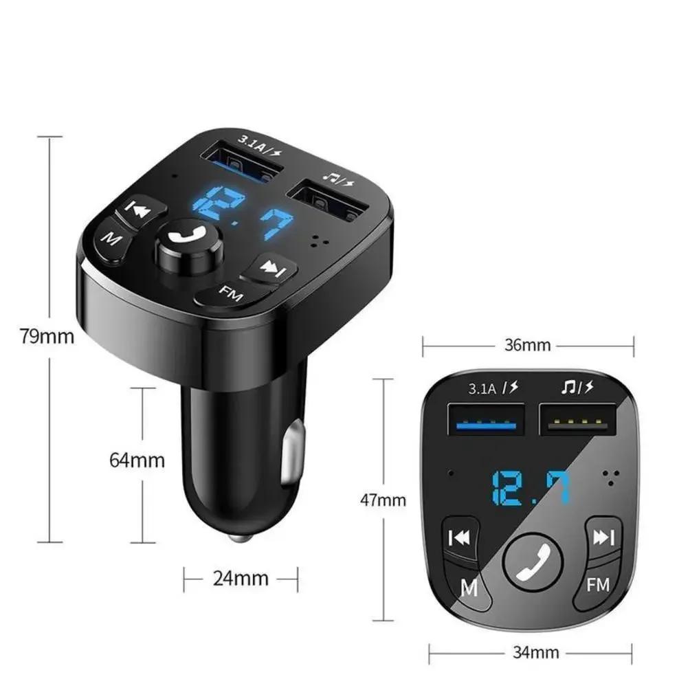 Bluetooth 5.0 Car MP3 Player FM Transmitter Dual USB Fast Charger Flash Drive Support Handsfree Receiver Car Accessories