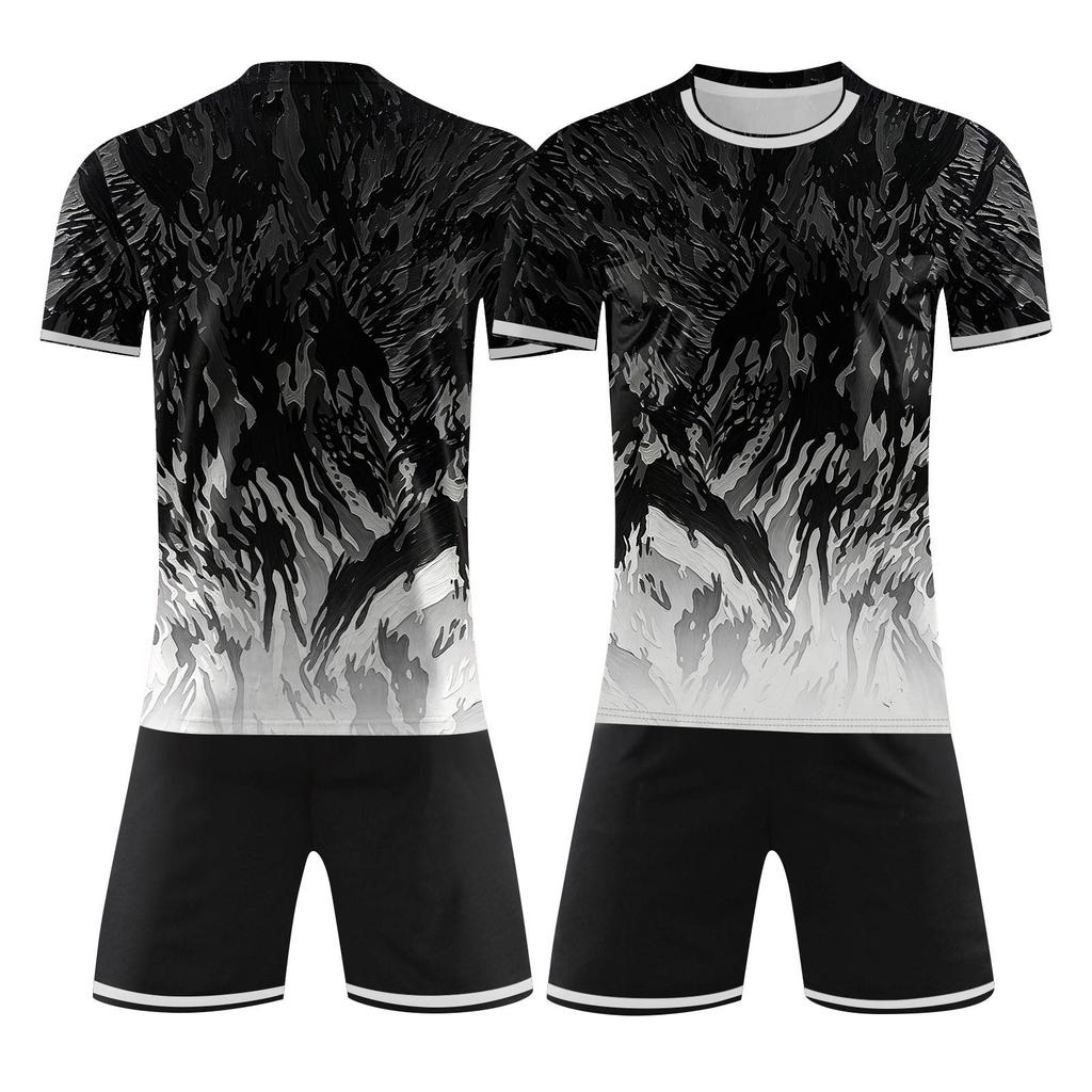 Customizable DIY Two Piece Sports Jersey Set with Short Sleeve Shirt and Shorts for Team or Individual Use