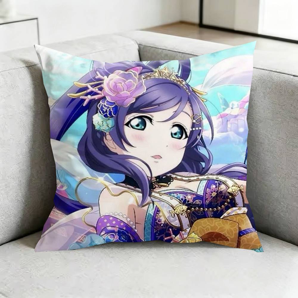 LoveLiveE School Idol Project Pillow Case Square DoubleSided Sofa Cushion Cover Bedroom Bedside Pillow Gift