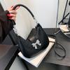 Bow Bowknot Crossbody Bag Y2k Style Half-moon Handbag Elegant Dumpling Shoulder Bag  Outdoor