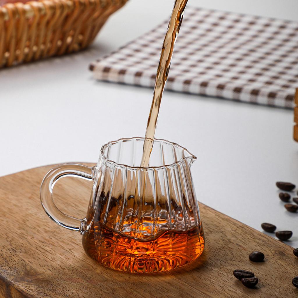 Glass Coffee Milk Jug Multifunctional Tea Pitcher Heat Resistant Transparent for Living Room Household Cafe Office Beverage