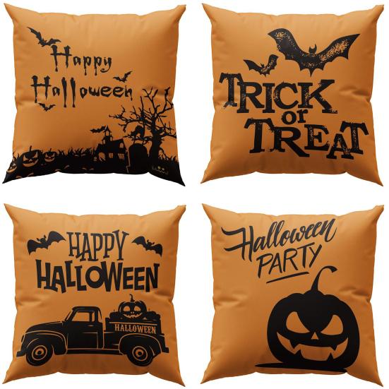 

Полезная наволочка на Хэллоуин, моющаяся декоративная Невыцветающая квадратная наволочка с изображением тыквы, декор для вечеринки в честь Хэллоуина