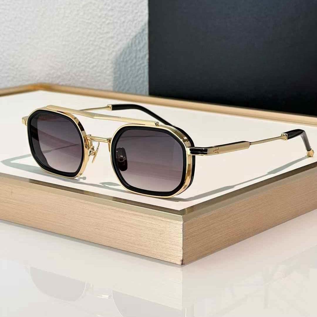 Heavy Metal Mode Trend Vintage Luxe Zonnebril ANTHONY Legering Acetaat Frame UV400 Retro Vierkant Ontwerp Unisex A+ Topkwaliteit
