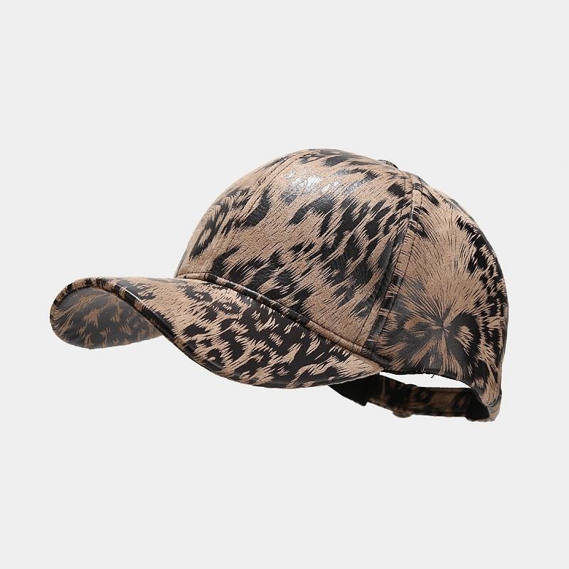 No Ip Classic Baseball Cap With Leopard Print Leather In Autumn Winter For Outdoor Fashion
