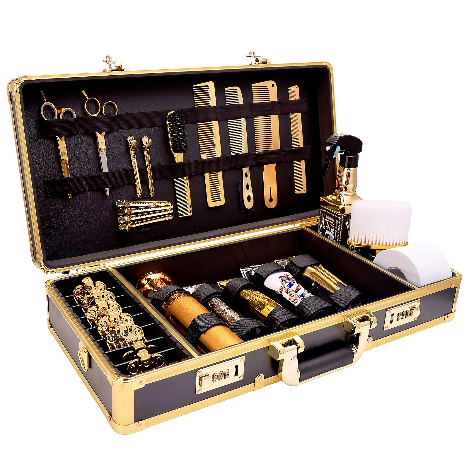 

Aluminum Hairstylist Toolbox with Password Lock for Scissors and Pomade Storage