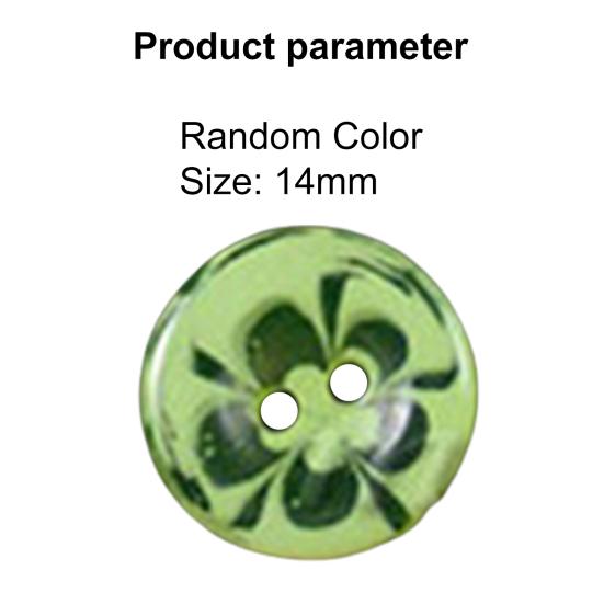 100Pcs 14mm Button Mixed Color Flower Resin 2 Holes Scrapbooking Mini Round