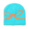 Plush Beanie Hat Brimless Cap Bow Jacquard Plush Warm Winter Hat Women 2025