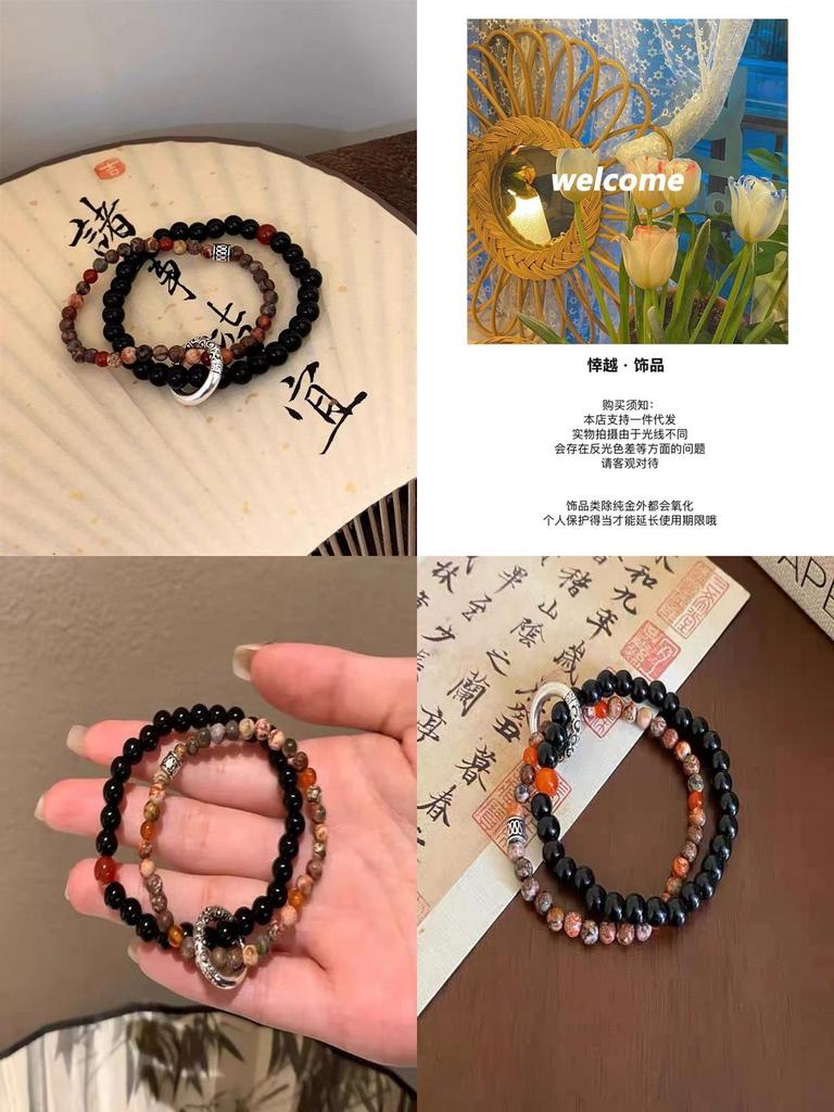 Handgefertigtes Perlenarmband aus Naturstein Schmuck im ethnischen Stil für Männer und Frauen