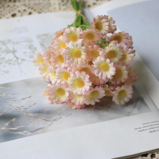 Artificial Flower Bouquet with Flexible Stems Lifelike Silk Faux Blooms for Forest-Themed Home Decor Maintenance-Free Wedding Centerpieces