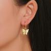Colorful Acrylic Butterfly Pendant Women Hoop Earrings Trendy Alloy Circle Chic Girl Birthday Party Jewelry Brincos