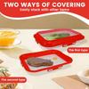 2Pcs Food Preservation Trays, Food Storage Container with Reversible Stretch Lid, Vacuum Food Storage Trays, Stackable Food Fresh Storage Tray,