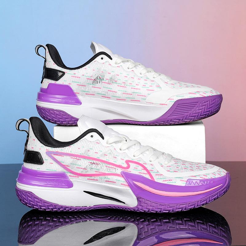 Jugend Dämpfung Rebound Low-Top Tatsächlicher Kampf Basketballschuhe Herren und Damen Vielseitig Abriebfest Rutschfest Student Atmungsaktiv Sport Runni