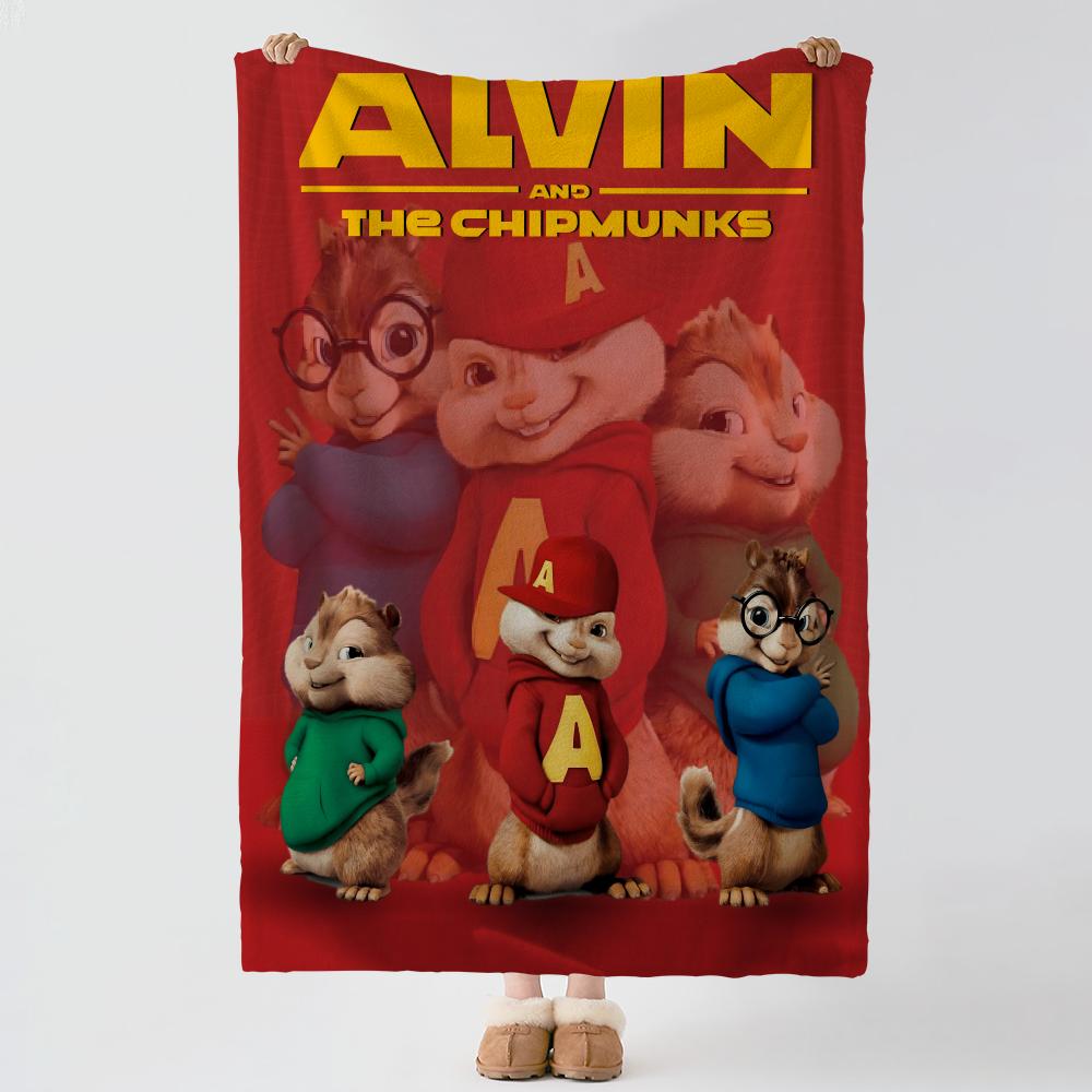 cartoon A-Alvin And The Chipmunks-s Throw Thick Comfort Flannel Quilt, Multi-scene Use Indoor Outdoor Daily Nap