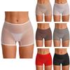 Sous-vêtements Boxer Shorty Brillant Extensible Transparent pour Femmes Taille Basse