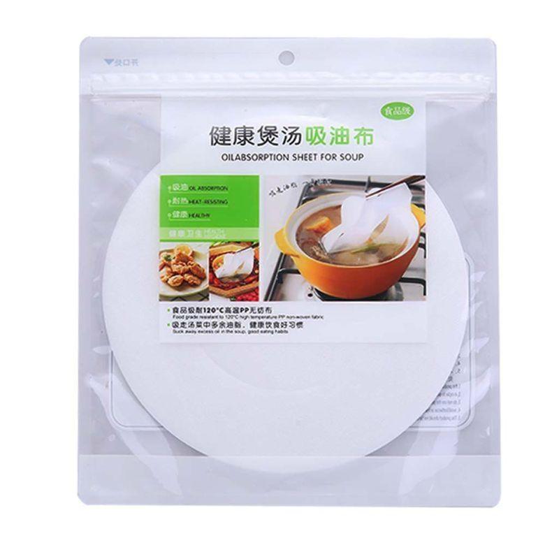 30pcs Round Soup Oil Absorbing Paper Absorption Membrane Pads Kitchen Cook