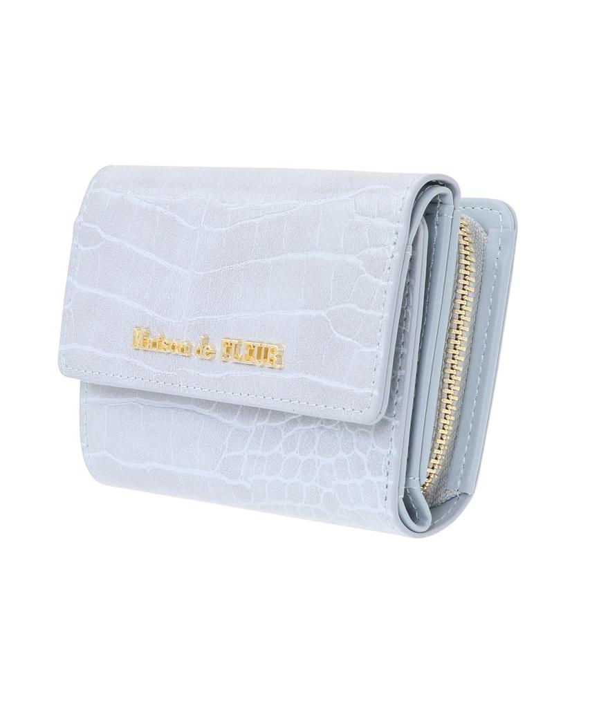 De Apparel Crocodile Embossed Wallet for Light Beige [Maison Fleur] Women,