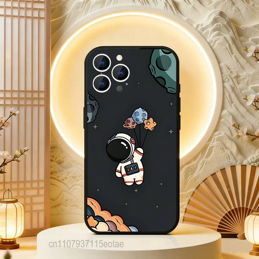 CARTOON Astronaut Cute Kid For iPhone 12,16,13,14,15,17,11,Pro,Max,Plus,E,Air,Mini TPU Soft to Skin-friendly phone case iPhone13mini