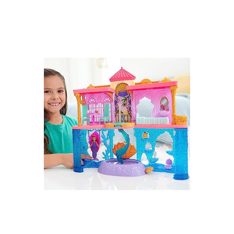 Mattel Disney/Disney Princess Ariel and the Deluxe Castle (Stackable Castle Series! Mini Doll) [Disney 100th Anniversary Celebration] [Dress-Up Doll -